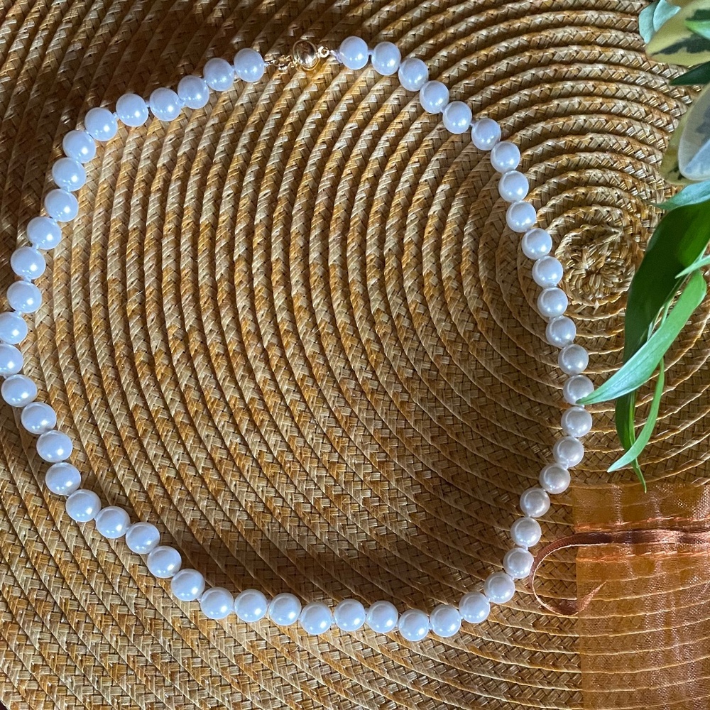 Authentic White Fresh Water Culture Pearl Necklace